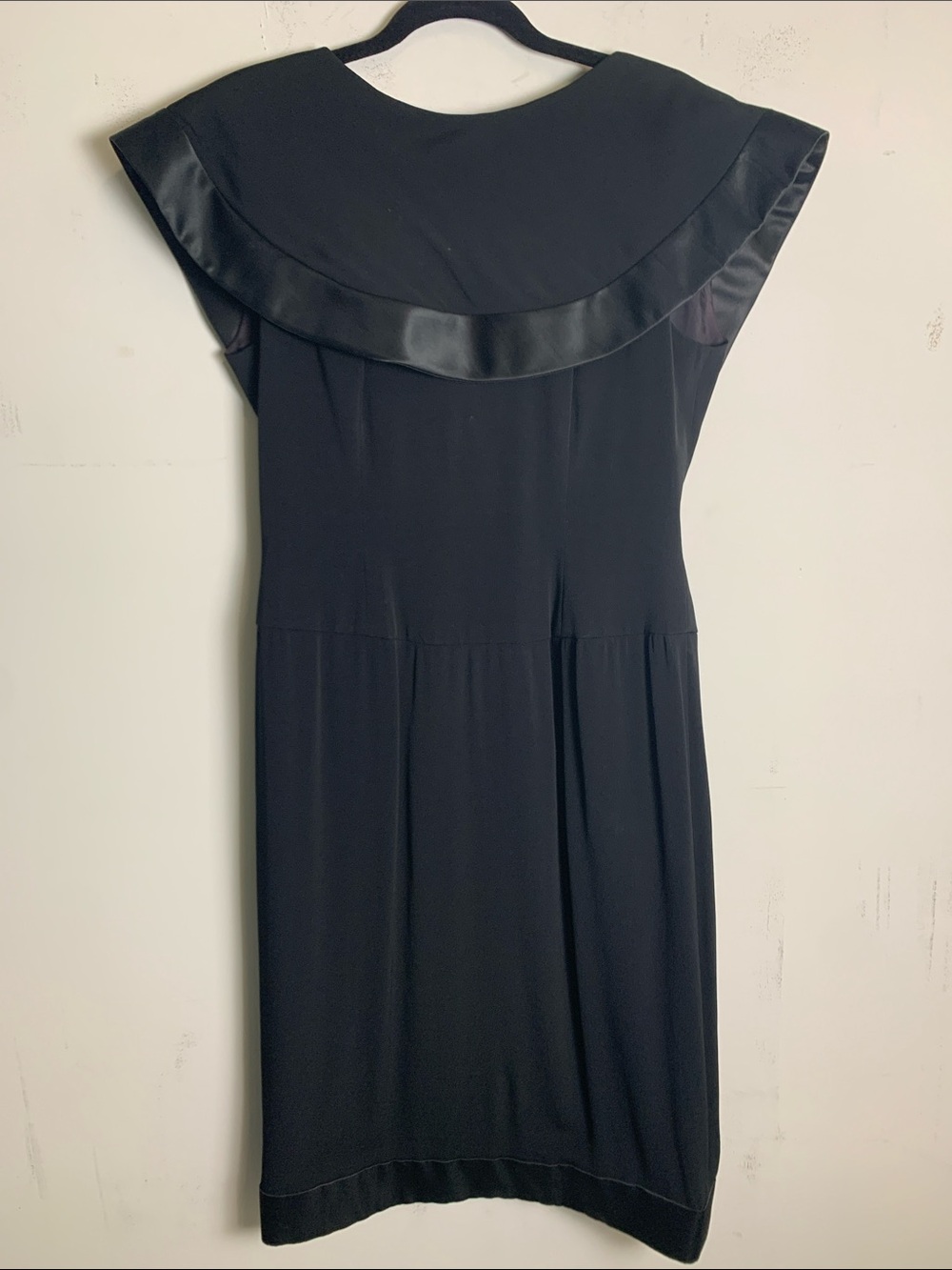 Morton Myles Classic Black Midi Dress with Satin Bow